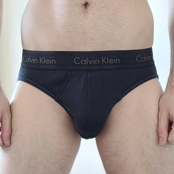 Good Used Condition Men's CALVIN KLEIN Black Hip Brief Size Medium - Picture 2 of 11